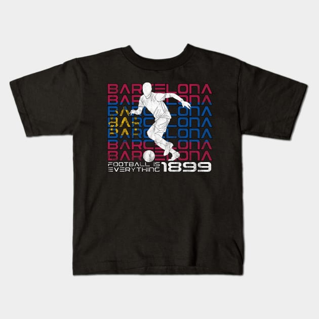 Football Is Everything - FC Barcelona Attack Retro Kids T-Shirt by FOOTBALL IS EVERYTHING